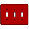 Bryant NPJ3R Toggle Plate, 3-Gang, Mid-Size, Red Nylon