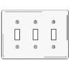 Bryant NPJ3W Toggle Plate, 3-Gang, Mid-Size, White Nylon