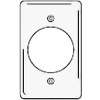 Bryant NPJ724W Single Receptacle Plate, 1-Gang, Mid-Size, White Nylon, 2.15 open