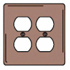 Bryant NPJ82 Duplex Plate, 2-Gang, Mid-Size, Brown Nylon