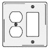 Bryant NPJ826W Styleline Rectangular Plate, 3-Gang, Mid-Size, White Nylon, Duplex
