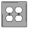 Bryant NPJ82GY Duplex Plate, 2-Gang, Mid-Size, Gray Nylon