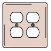 Bryant NPJ82I Duplex Plate, 2-Gang, Mid-Size, Ivory Nylon
