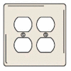 Bryant NPJ82LA Duplex Plate, 2-Gang, Mid-Size, Light Almond Nylon