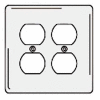 Bryant NPJ82W Duplex Plate, 2-Gang, Mid-Size, White Nylon