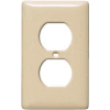Bryant Npj8i Duplex Plate, 1-Gang, Mid-Size, Ivory Nylon - Pkg Qty 25