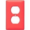 Bryant NPJ8R Duplex Plate, 1-Gang, Mid-Size, Red Nylon