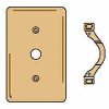 Bryant SBP12 Telephone and Coax Plate, 1-Gang, Standard, Brass Plated, Strap