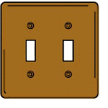 Bryant SBP2 Toggle Plate, 2-Gang, Standard, Brass Plated