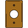 Bryant SBP7 Single Receptacle Plate, 1-Gang, Standard, Brass Plated. 1.40 open