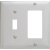 Bryant SS126 Toggle Styleline Combo Plate, 2-Gang, Standard, Satin Stainless