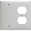 Bryant SS138 Blank Duplex Combo Plate, 2-Gang, Standard, Satin Stainless