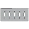 Bryant SS5 Toggle Plate, 5-Gang, Standard, Satin Stainless