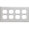 Bryant SS84 Duplex Plate, 4-Gang, Standard, Satin Stainless