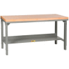 Little Giant® 60"W x 30"D Maple Butcher Block Square Edge Welded Workbench, Adjustable