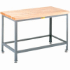 Little Giant® 24"W x 24"D Maple Butcher Block Square Edge Top Table, Adjustable Leg