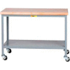 Little Giant® Mobile Maple Top Table, Lower Shelf - 48"W x 24"D x 35"H