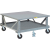 Little Giant® Ergonomic Adj. Height Mobile Pallet Stand 2PDSE48486PH2FL - 48 x 48 Solid Deck