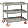 Little Giant® All Welded Service Cart 3LGL-2436-6PY, 3 Lip Shelves, 24 x 36 2000 Lb. Cap.