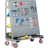 Little Giant Mobile Pegboard with Back Shelf Storage AFPBS2448-6PYFL - 48" x 24", Floor Lock