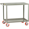 Little Giant® All Welded Service Cart LG-3060-6PY, 2 Flush Shelves, 30 x 60 2000 Lb. Cap.