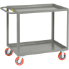 Little Giant® All Welded Service Cart LGL-2448-6PY, 2 Lip Shelves, 24 x 48, 2000 Lb. Cap.