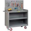 Little Giant MB3-2448-FL-PB 48"W x 24"D Mobile Service Bench, Center Shelf, Powder Coated Steel Top