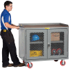 Little Giant MBP3-2D-2448-FL Mobile Bench Cabinets, Center Shelf, 2 Clear view Doors 48"W x 24"D
