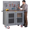 Little Giant MHP3-2D-FL-PB 48"W x 24"D Mobile Workbench, Center Shelf, 1/4" Hardboard Top