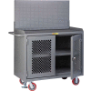 Little Giant MMP3-2D-FL-PB 48"W x 24"D Mobile Workbench, Center Shelf, Non-Slip Vinyl Top