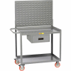 Little Giant MW2436-5TL-DRLP 36"W x 24"D Mobile Workstation with Storage Drawer, 2 Shelves
