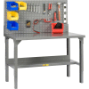 Little Giant WB-2860-LP 60"W x 28"D Welded Workbench with Backstops and Fixed Height, Louver Panel