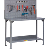 Little Giant WST2-3672-36-PB 72"W x 36"D Fixed Height Workbench, Lower Shelf, Pegboard Panel