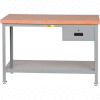 Little Giant WTS-3072-LL-DR 72"W x 30"D Butcher Block Top Tables, 2 Shelf, Drawer