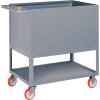 Little Giant® Raised Platform Box Trucks w/Lower Shelf, 4 Solid Sides 18x32, Poly Wheels