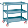 Little Giant® All Welded Service Cart 3LGL-1832-BRK, 3 Lip Shelves, 18 x 32