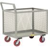 Little Giant® 4-Sided Box Trucks w/Ergo Handle, Mesh Sides, 2000 lb, 24x36, Poly Wheels