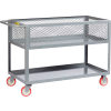 Little Giant® 12"D Shelf Truck w/Mesh Sides,1200 lbs., 24x36, 5" Poly Wheels