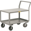 Little Giant® Sloped Handle HD Utility Cart, 2 Shlf, 3600 lb Cap., 24x36x28, 8" Phenolic Wheels