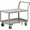 Little Giant® Sloped Handle HD Utility Cart, 2 Shlf, 3600 lb Cap., 30x48x28, 6" Whl, Floor Lock