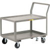 Little Giant® Sloped Handle HD Utility Cart, 2 Lip Shlf, 3600 lb, 30x60x28, 8" Whl, Floor Lock