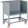 Little Giant® Raised Platform Box Truck RP3S-2448-6PY, 3 Solid Sides 24x48 2000 Capacity