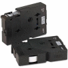 TC Series Tape Cartridge for P-Touch Labelers, Black on Clear Matte, 3/8W, 2/Pk