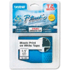 P-Touch TZ Tape Cartridge, TZ Standard Laminated Tape, Black on White, 1-1/2W