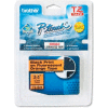 P-Touch Tape Cartridge, TZ Stand Laminate Tape, Black/Fluorescent Orange, 3/4W