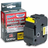 TZ Extra-Strength Adhesive Tapes-Laminated, Black on Yellow, 1-1/2w