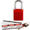 Brady® 103533 Safety Padlock With Label, Steel, Red