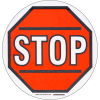 Brady® 104511 Floor Stop Sign, Red/White, Polyester, 17"Dia