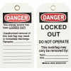 Brady® 65454 Lockout Tag- Danger Locked Out Do Not Operate, 2 Sided, Cardstock, 25/Pack