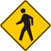 Brady® 94234 Pedestrian Crossing Pictrogram Sign, BLK/YLW, HIP Reflective, Alum, 24"W x 24"H